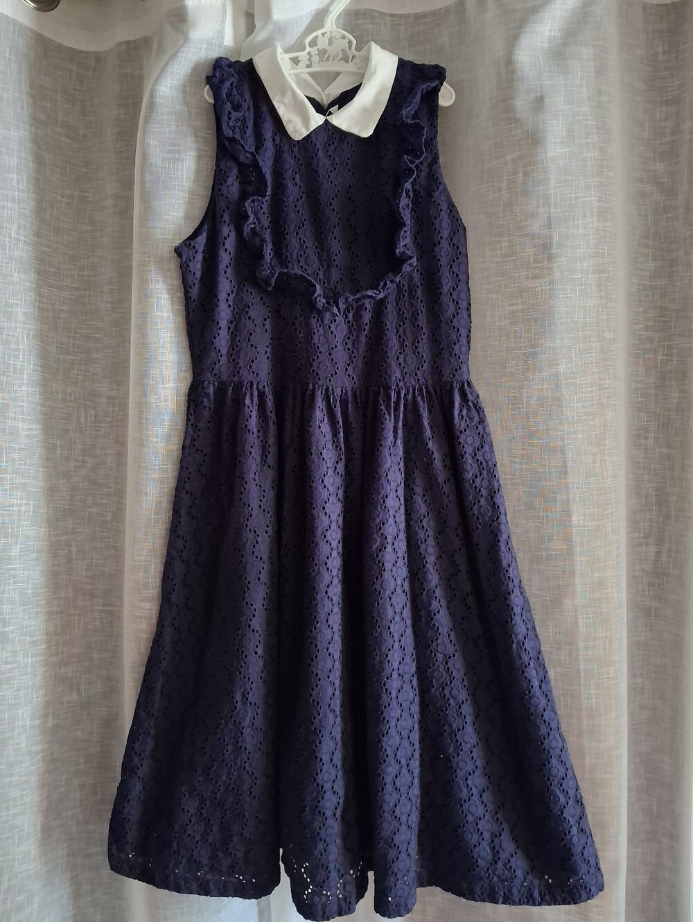 Janie and Jack navy eyelet dress Size 10